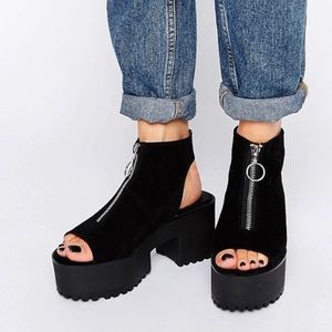 ASOS Pull&Bear Open Toe ZIP Up Shoe